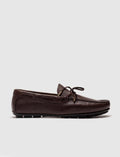 Genuine Leather Brown Men's Loafer Shoes with Lace-up Detail