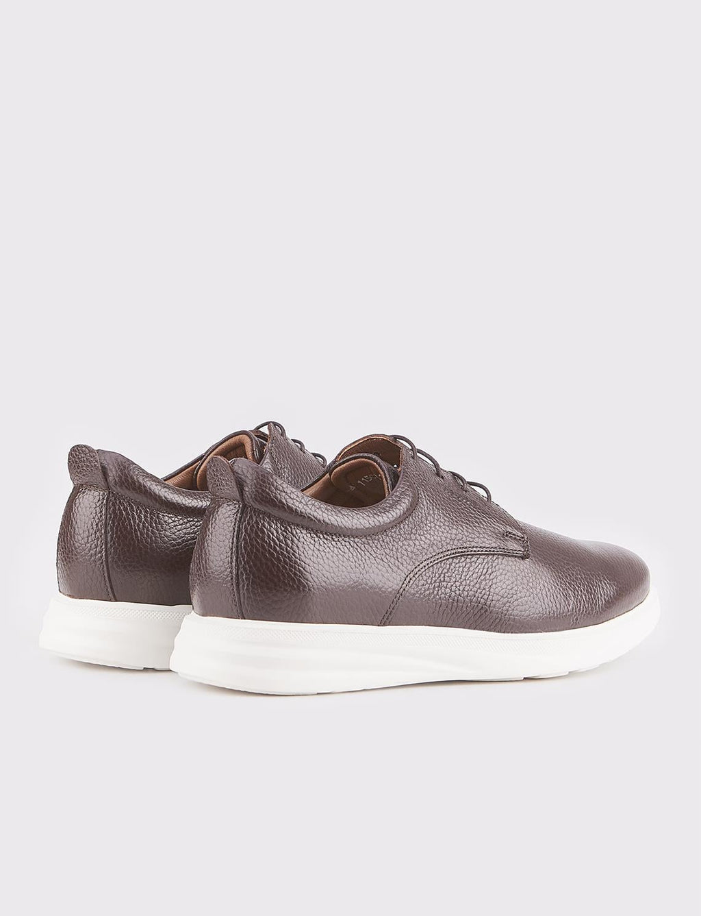 Genuine Leather Brown Lace-up Men's Casual Shoes with EVA Sole