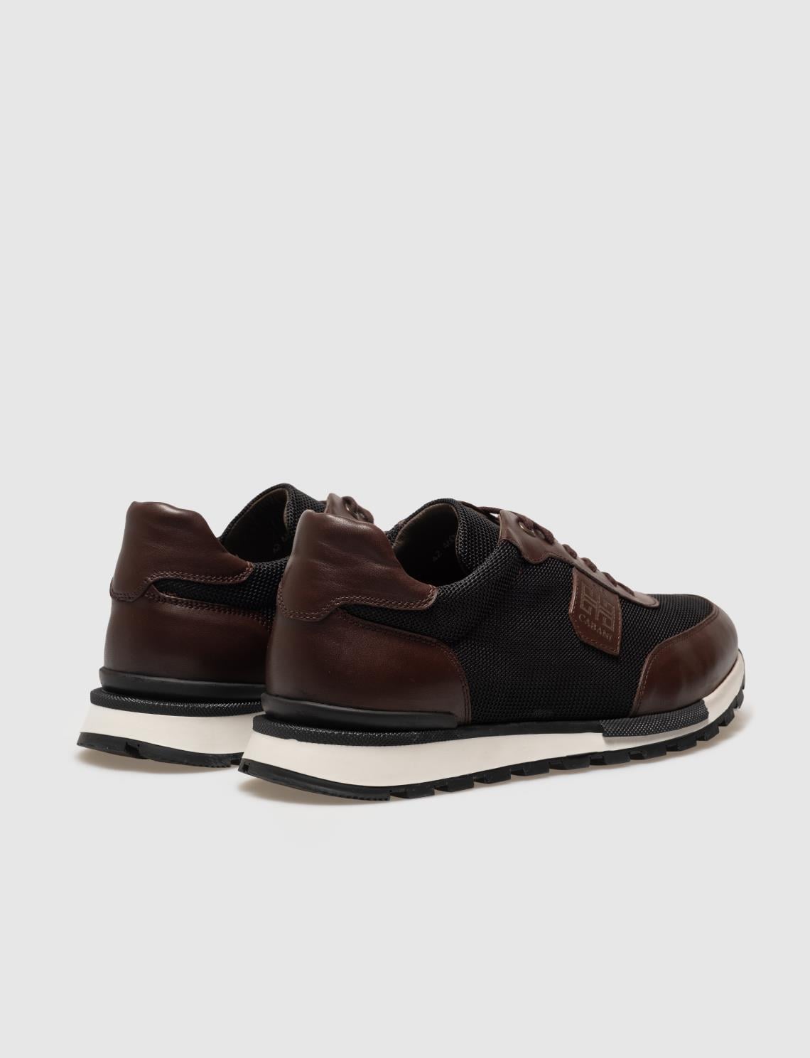 Genuine Leather Brown Lace-up Men's Athletic Shoes