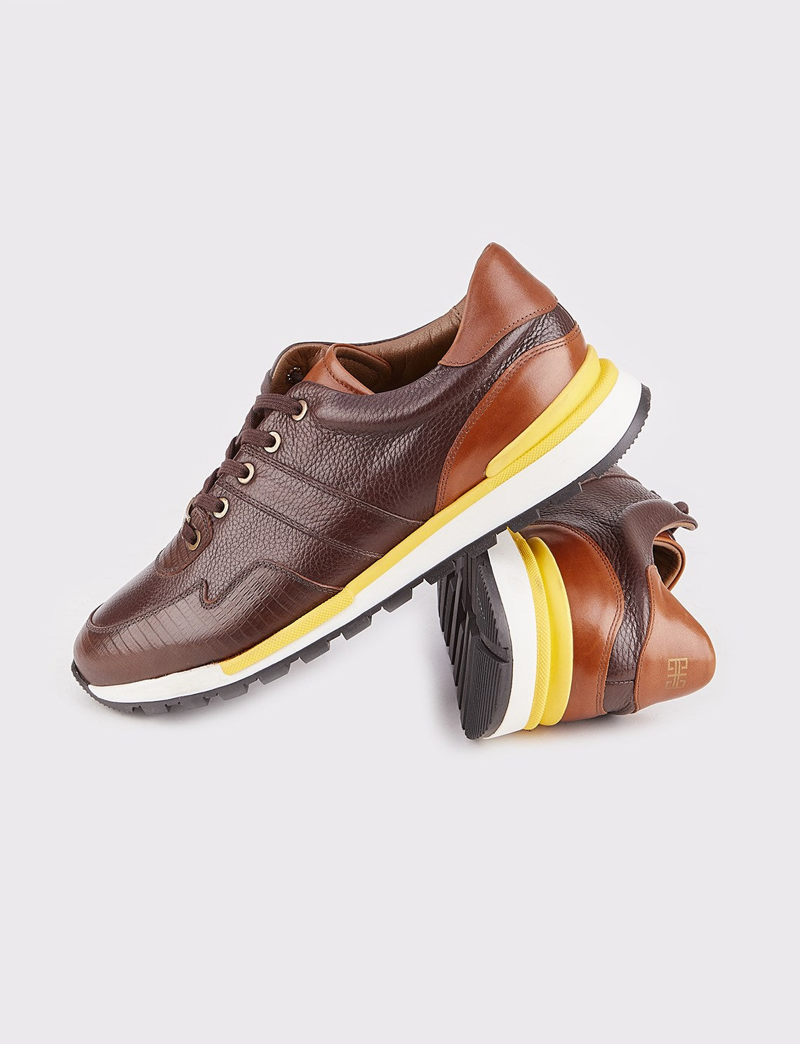 Genuine Leather Brown Lace-up Men's Casual Shoes