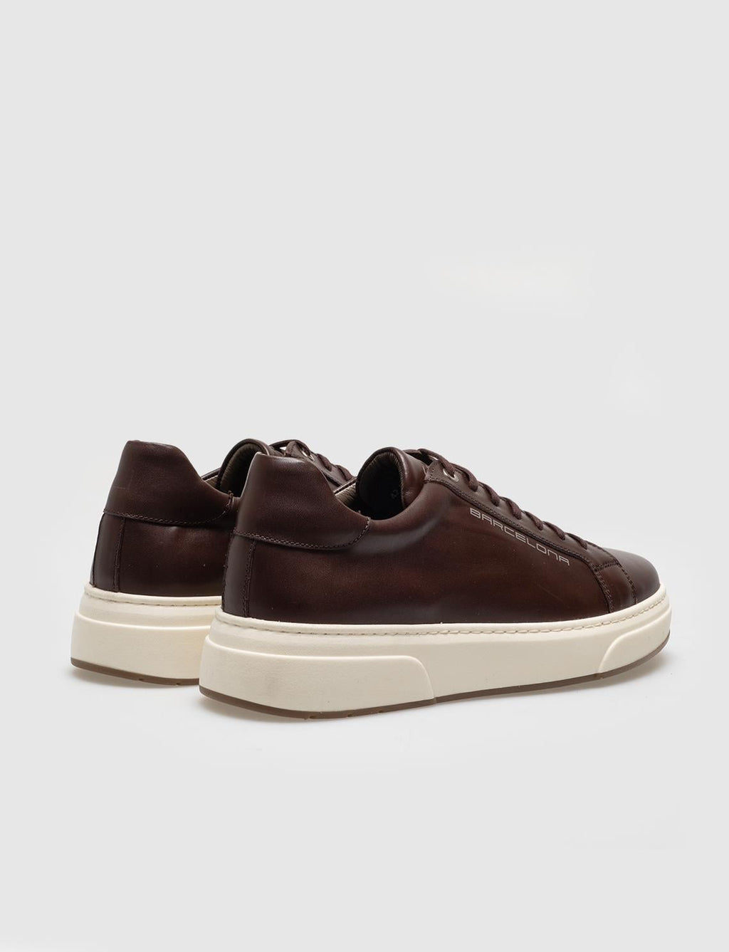 Genuine Leather Brown Lace-up Men's Athletic Shoes