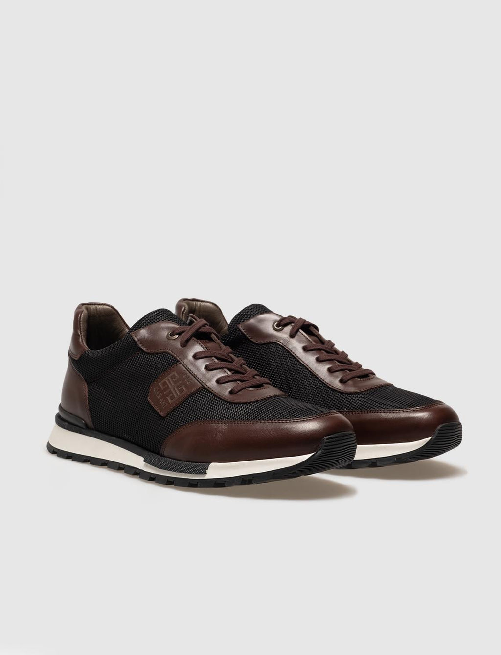 Genuine Leather Brown Lace-up Men's Athletic Shoes