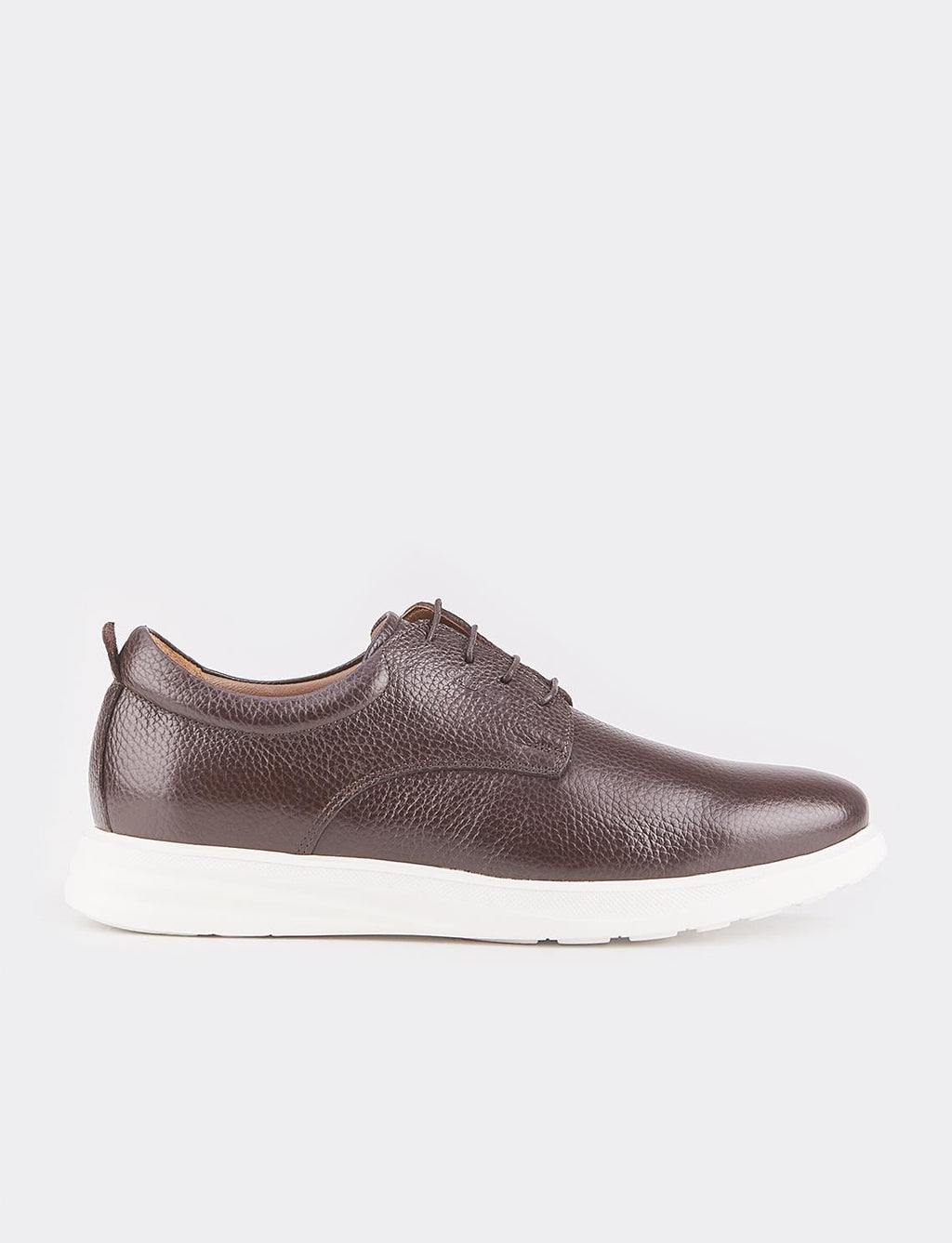 Genuine Leather Brown Lace-up Men's Casual Shoes with EVA Sole