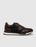 Genuine Leather Brown Lace-up Men's Athletic Shoes