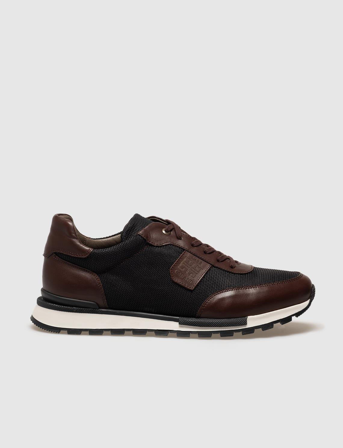 Genuine Leather Brown Lace-up Men's Athletic Shoes