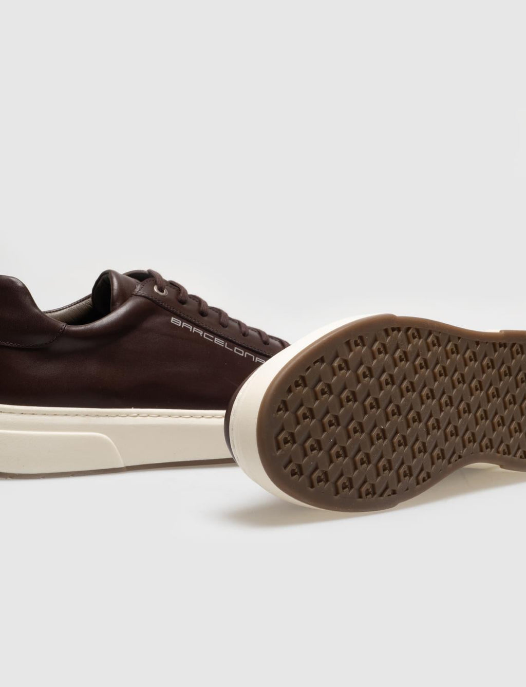 Genuine Leather Brown Lace-up Men's Athletic Shoes
