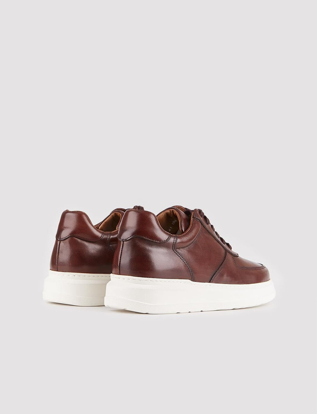 Genuine Leather Brown Lace-up Men's Athletic Shoes