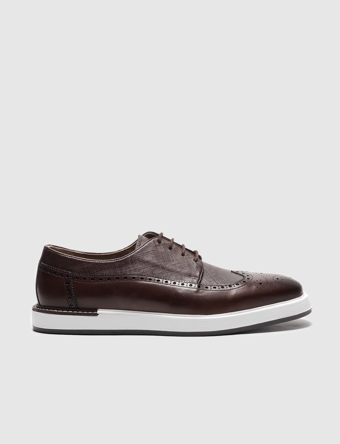 Genuine Leather Brown Lace-up Men's Casual Shoes