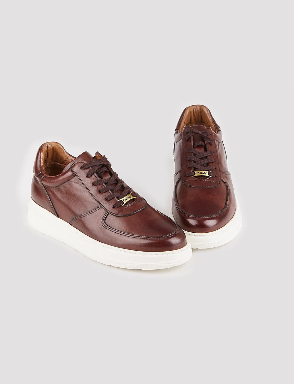 Genuine Leather Brown Lace-up Men's Athletic Shoes