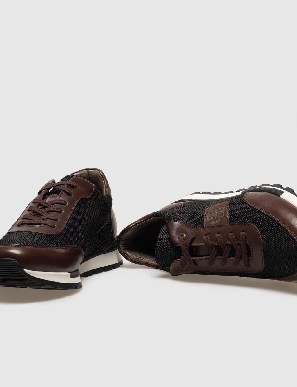 Genuine Leather Brown Lace-up Men's Athletic Shoes