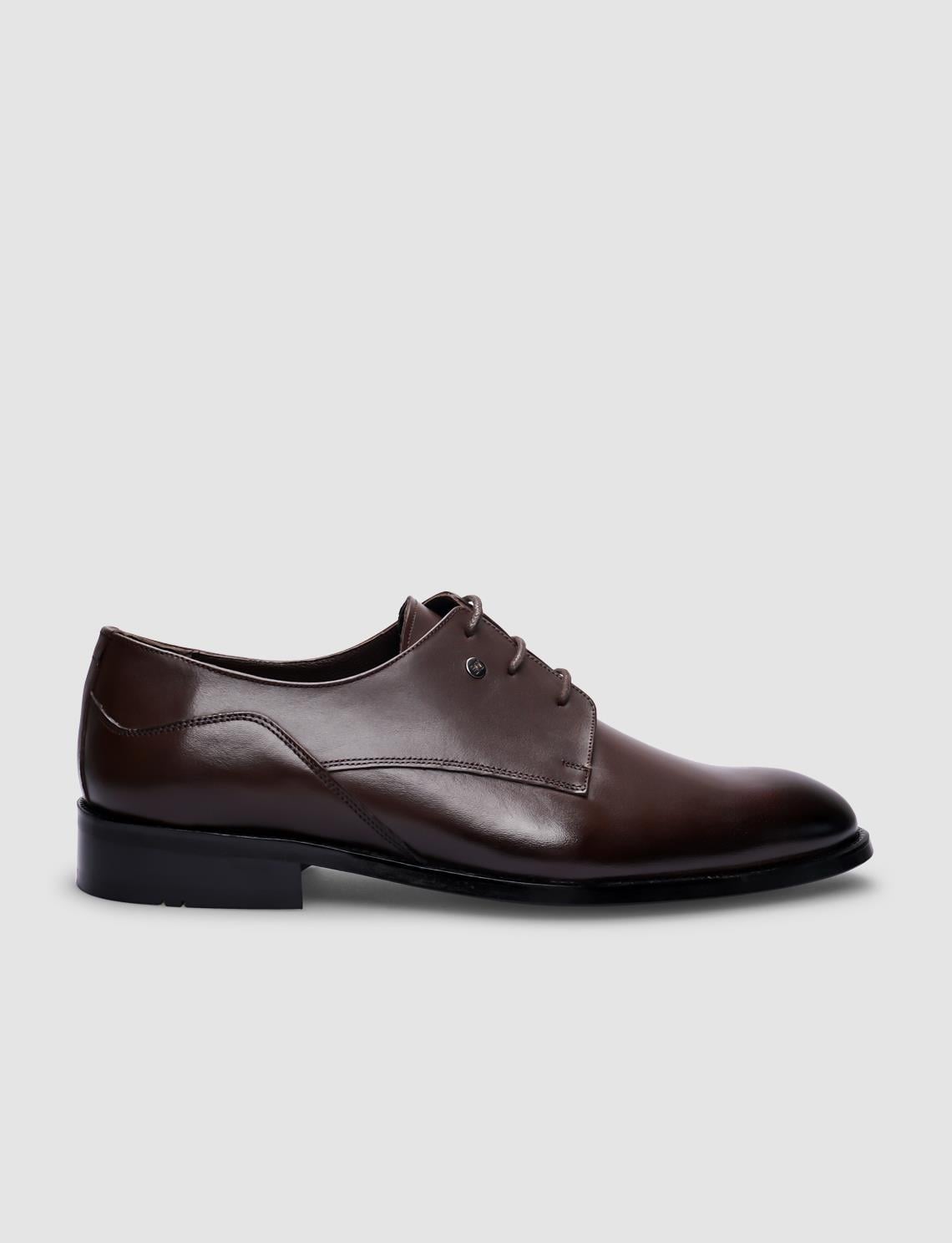 Genuine Leather Brown Lace-up Men's Classic Shoes