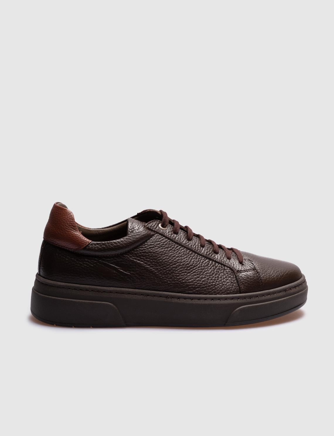Genuine Leather Brown Lace-up Men's Casual Shoes
