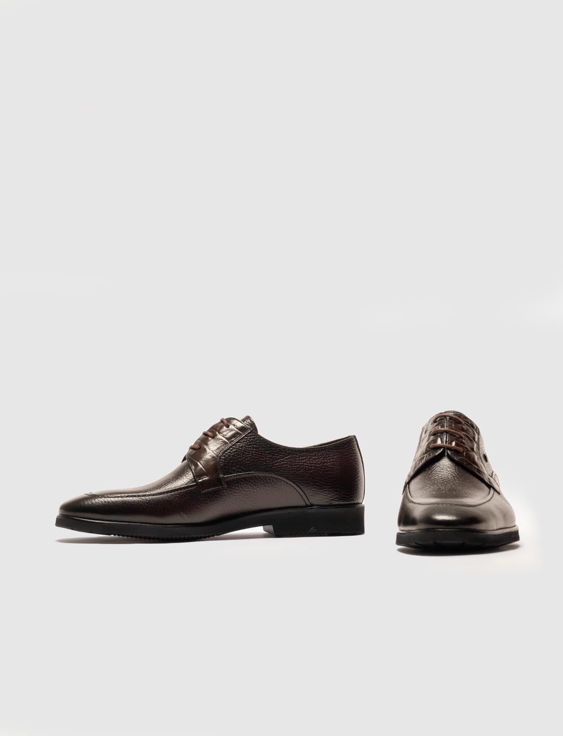 Genuine Leather Brown Lace-up Men's Classic Shoes
