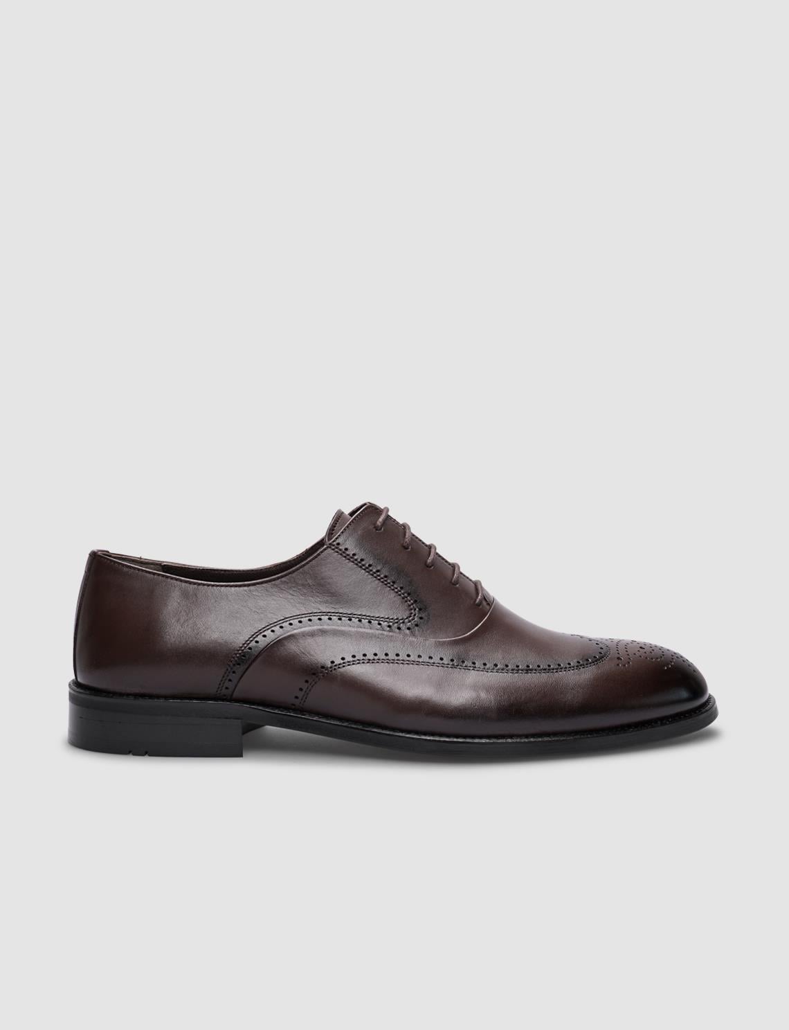 Genuine Leather Brown Lace-up Men's Classic Shoes