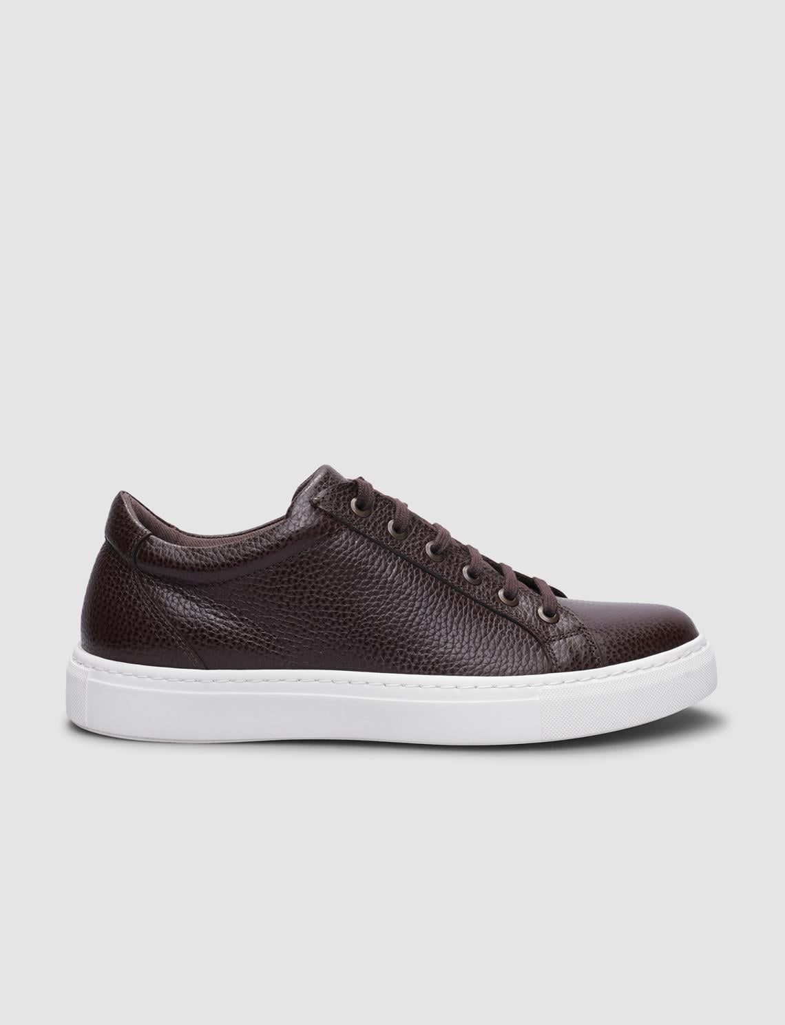 100% Genuine Leather Brown Lace-up Men's Casual Shoes