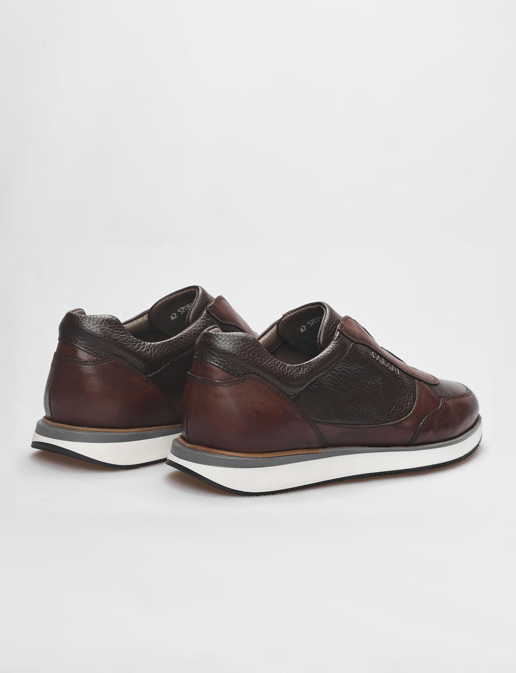 Genuine Leather Brown Men's Athletic Shoes