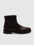 Genuine Leather Brown Zippered Men's Casual Boots