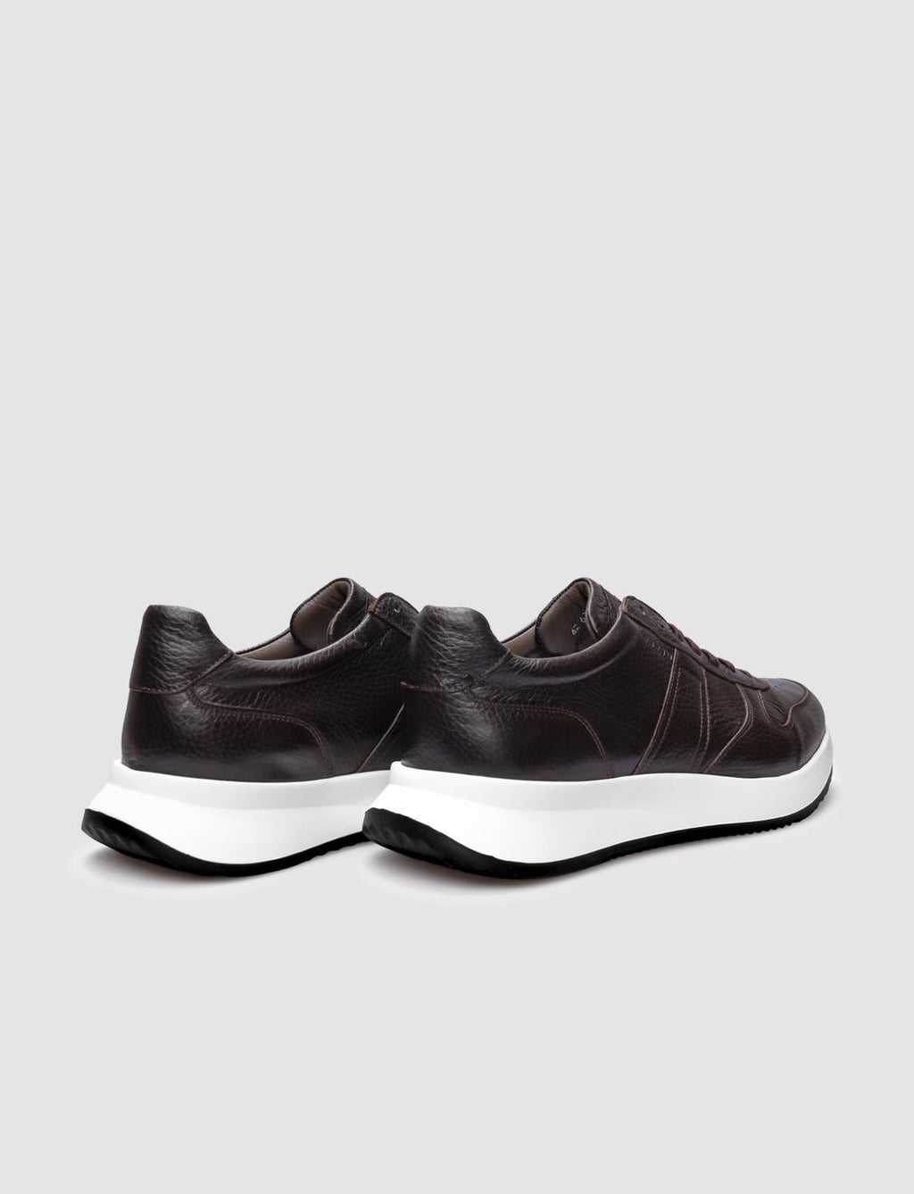 Genuine Leather Brown Lace-up Men's Athletic Shoes