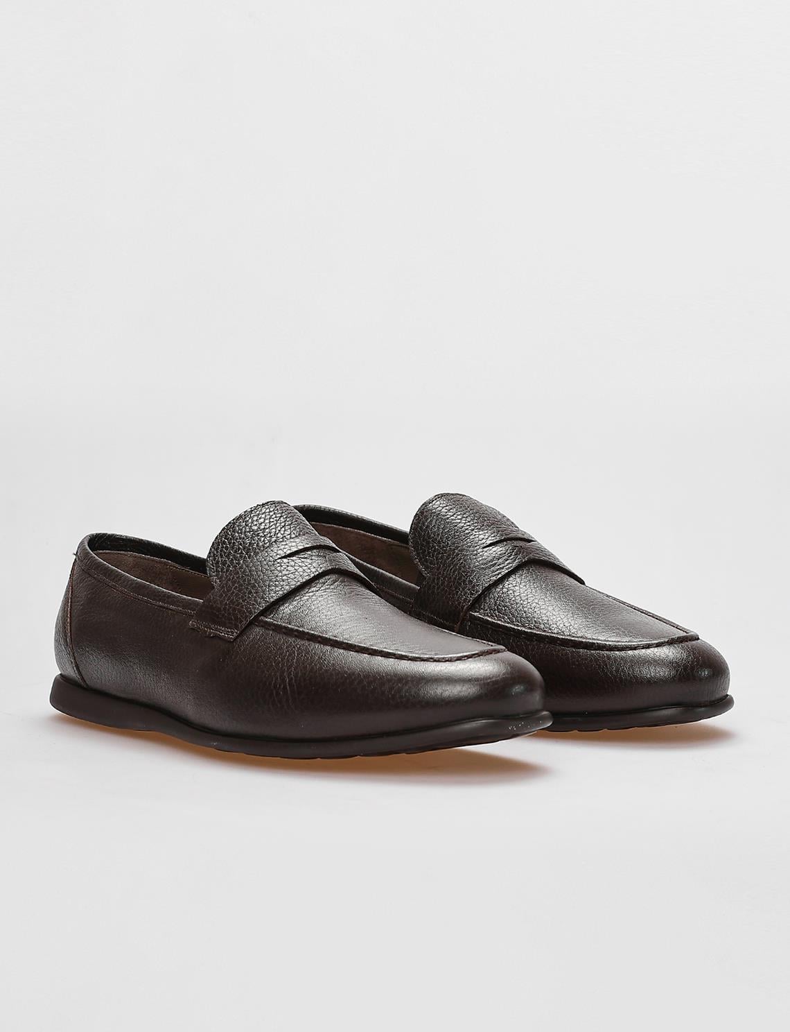 Genuine Leather Brown Men's Casual Shoes