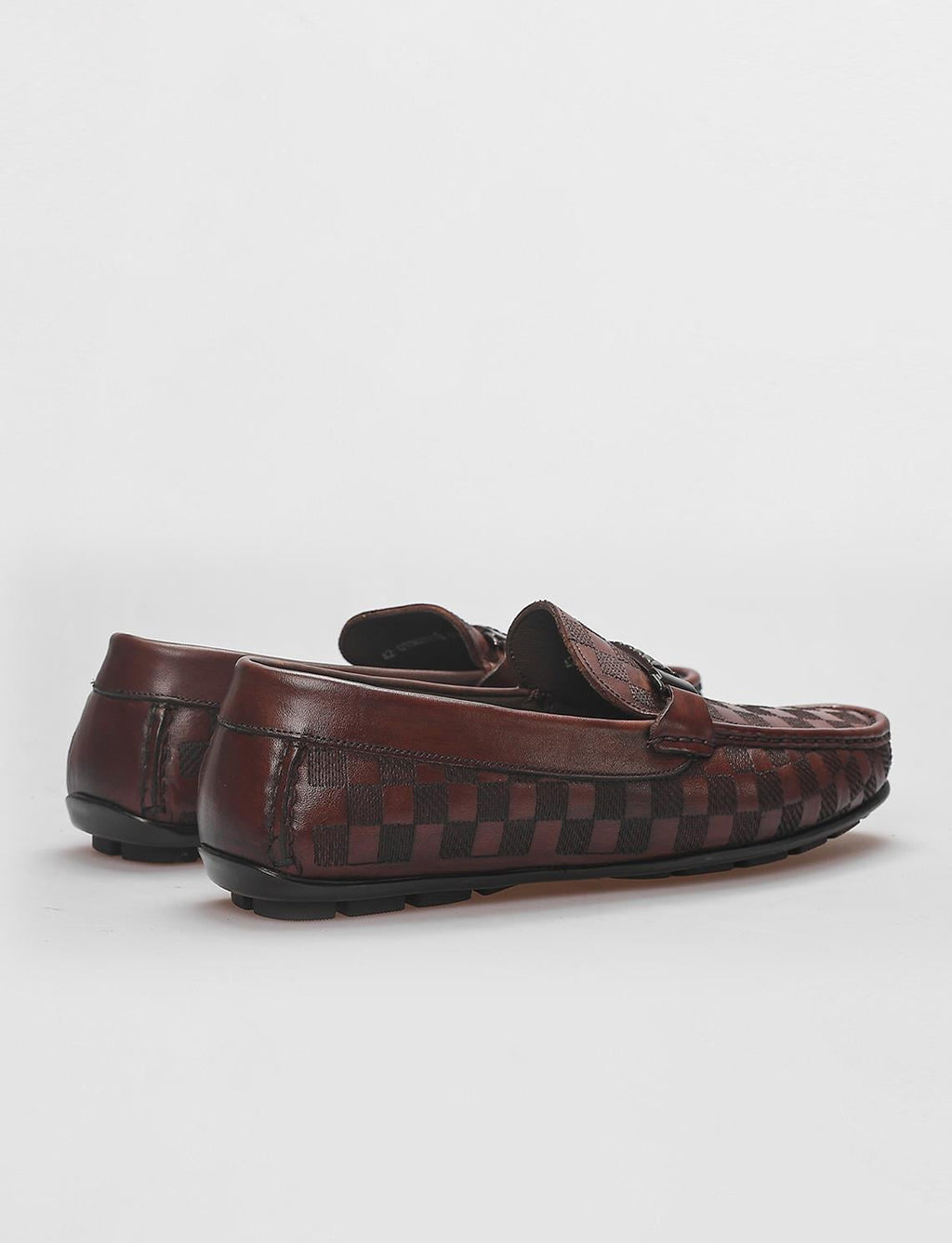 100% Genuine Leather Brown Buckle Detail Men's Loafer