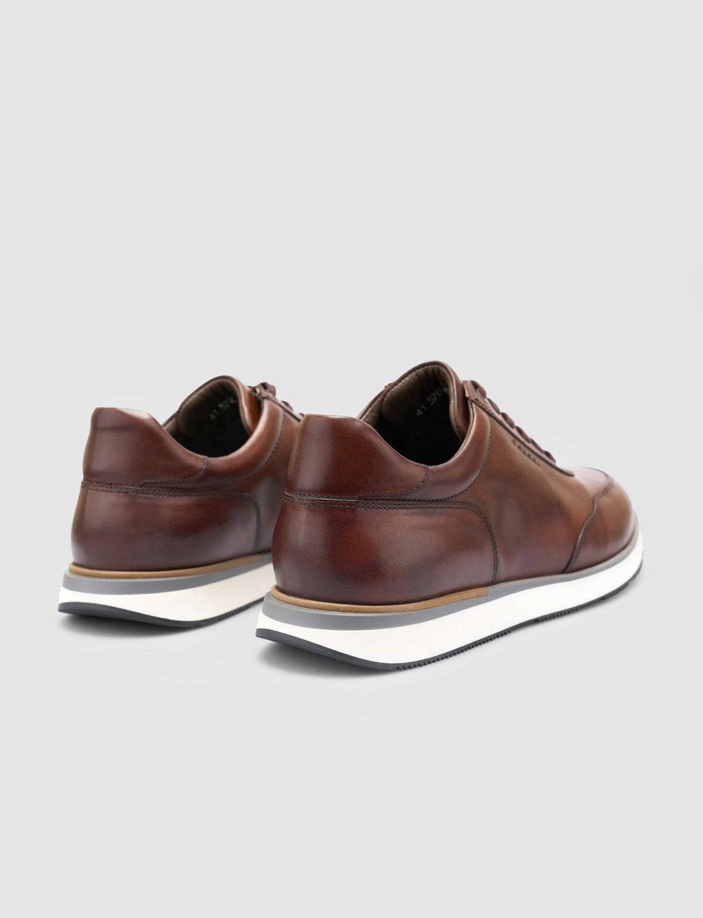 100% Genuine Leather Brown Lace-up Men's Athletic Shoes