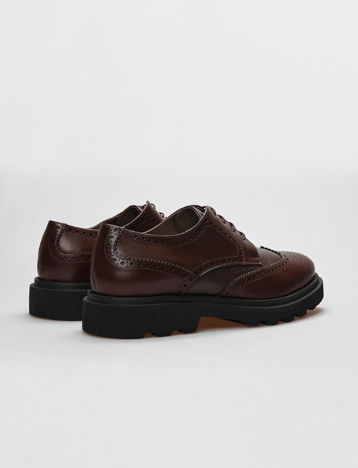 Genuine Leather Brown Lace-up Men's Casual Shoes