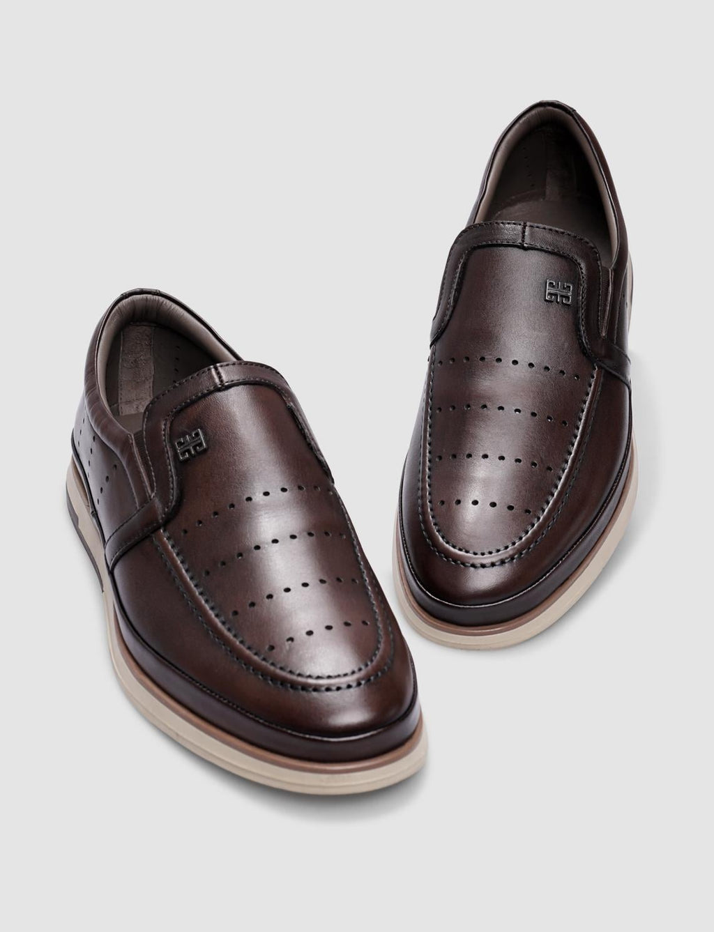 Genuine Leather Brown Men's Casual Shoes