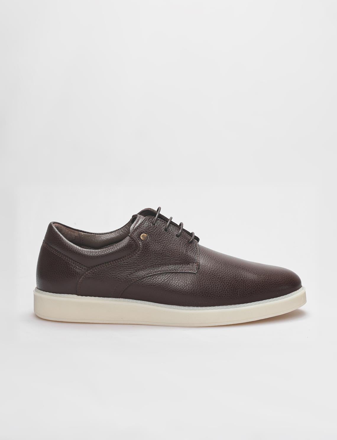 Genuine Leather Brown Lace-up Men's Casual Shoes