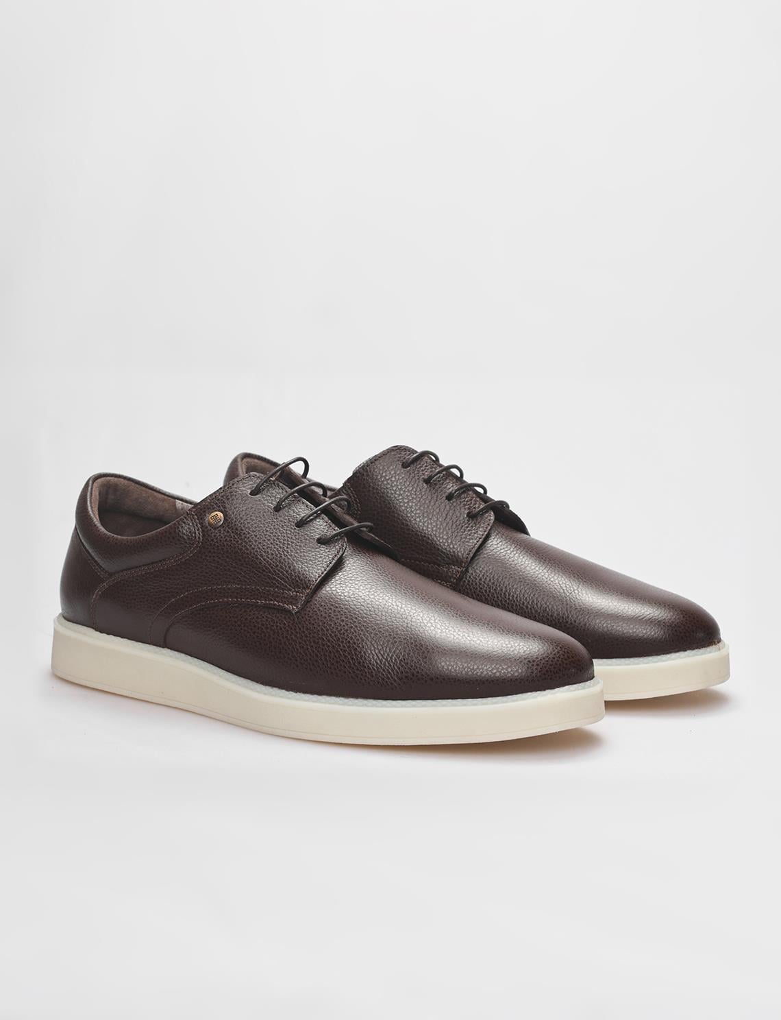Genuine Leather Brown Lace-up Men's Casual Shoes