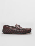 100% Genuine Leather Brown Buckle Detail Men's Loafer