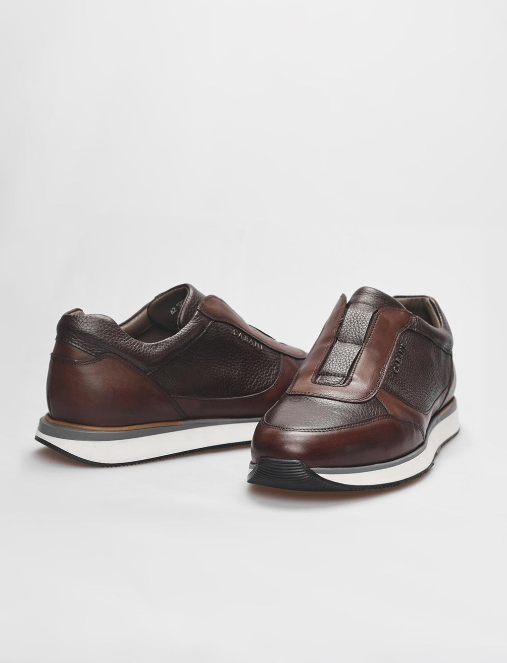 Genuine Leather Brown Men's Athletic Shoes