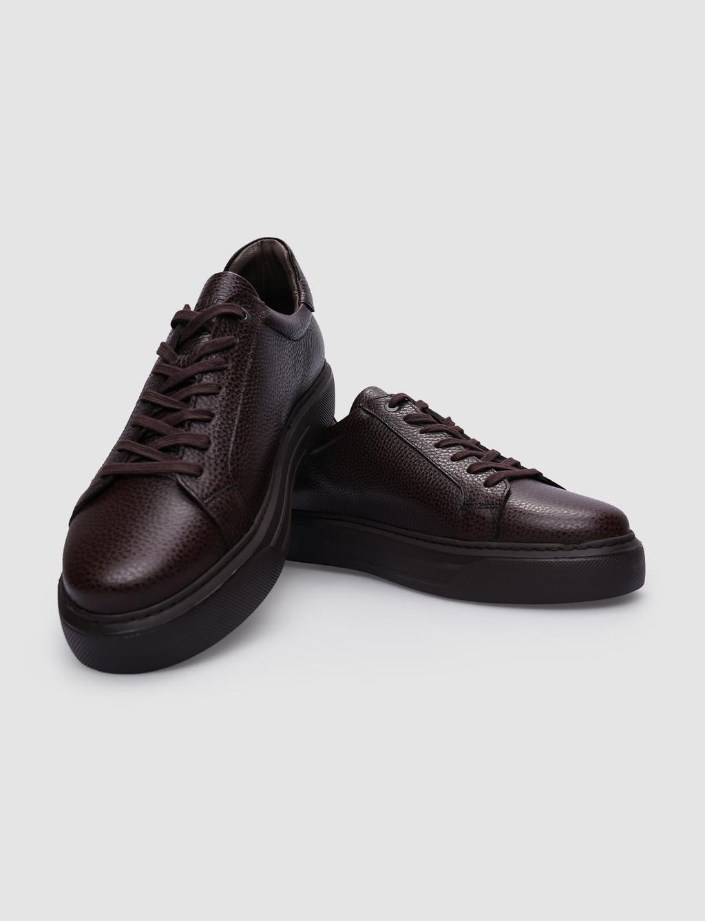 Genuine Leather Brown Lace-up Men's Sneaker