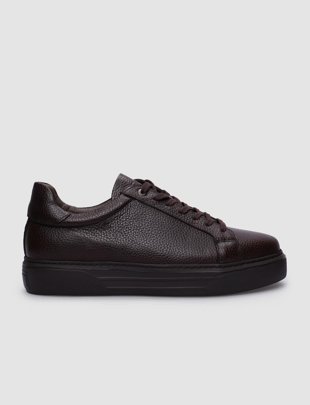 Genuine Leather Brown Lace-up Men's Sneaker
