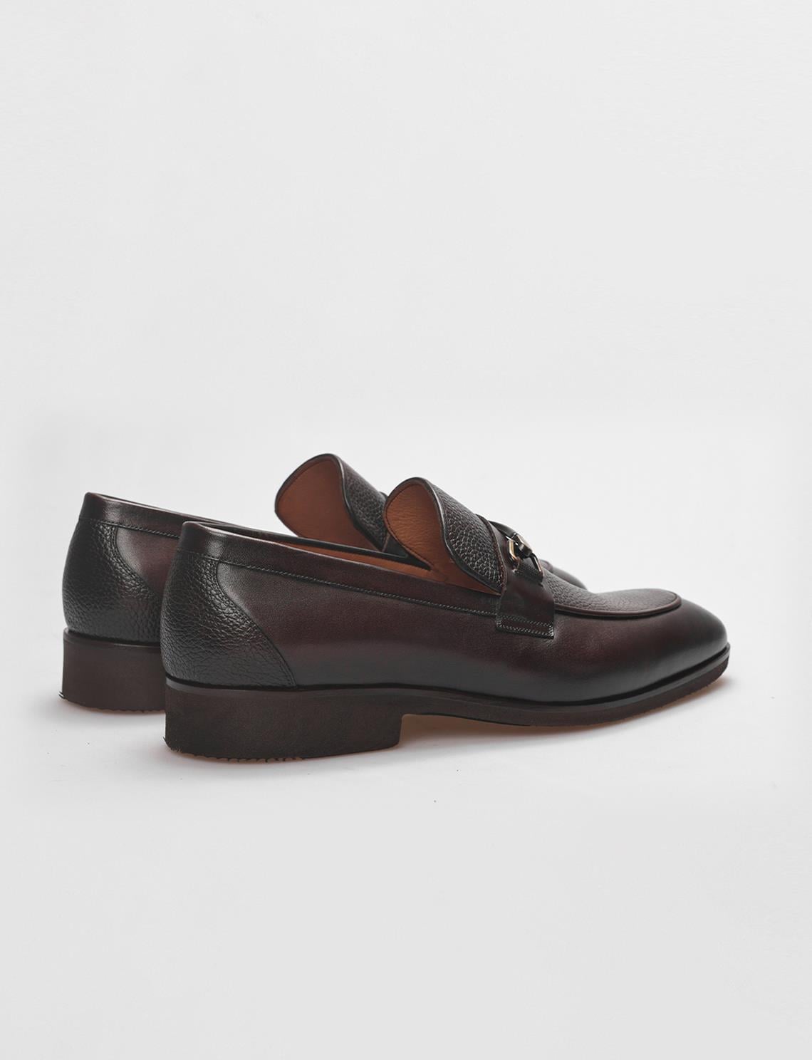 Genuine Leather Brown Buckle Men's Classic Shoes