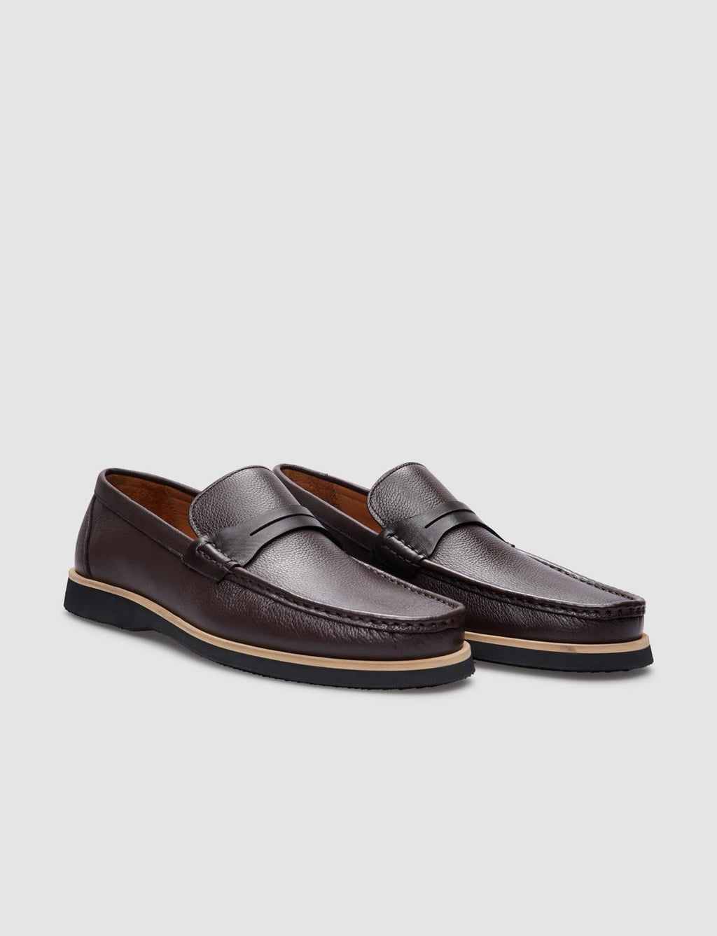 Genuine Leather Brown Men's Casual Shoes