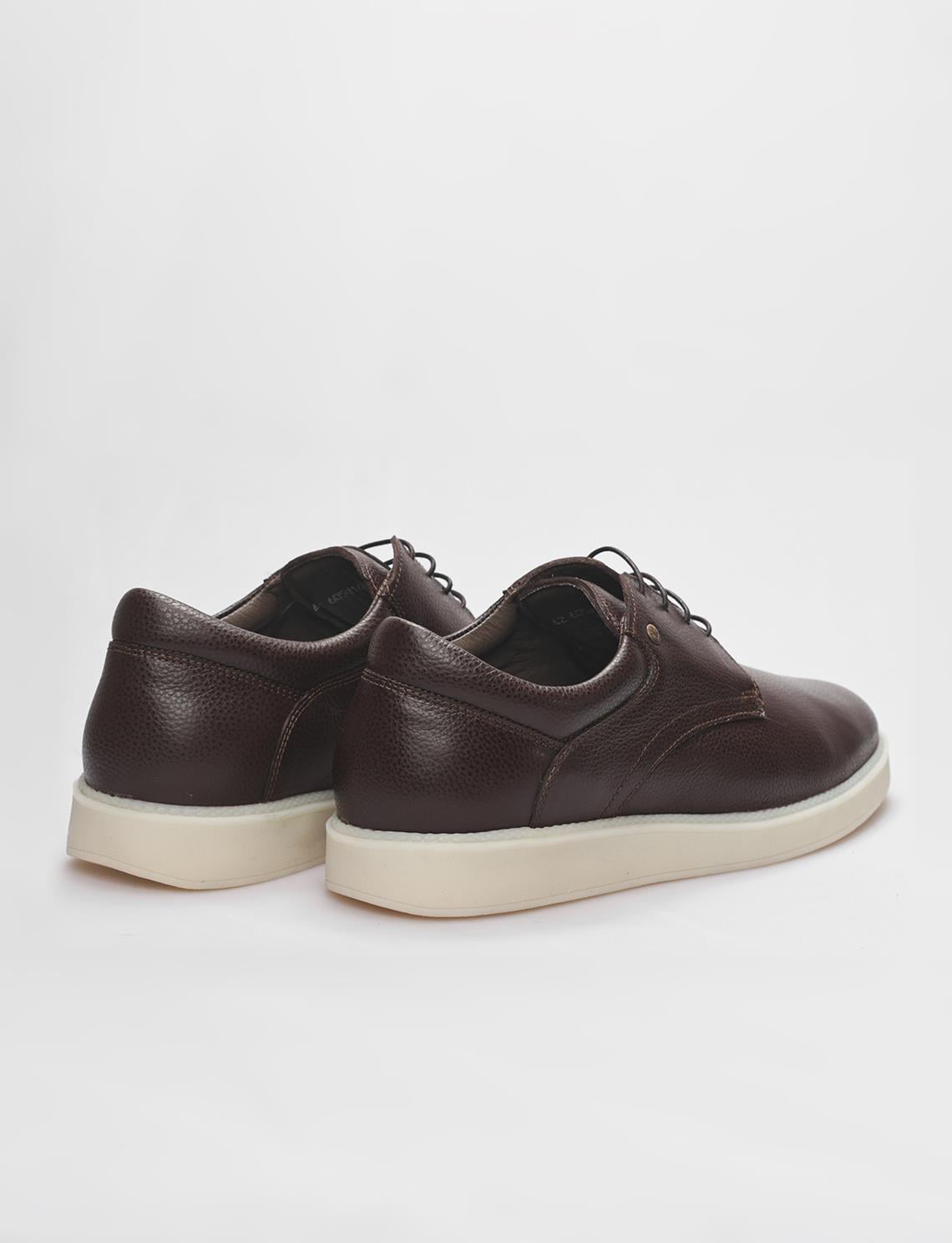 Genuine Leather Brown Lace-up Men's Casual Shoes