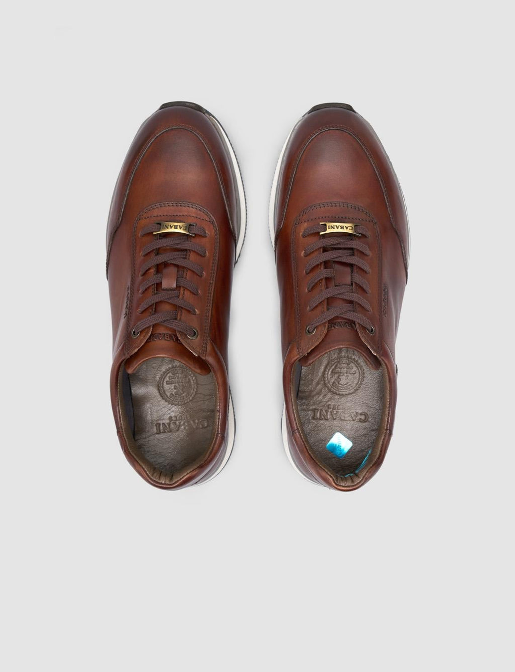 100% Genuine Leather Brown Lace-up Men's Athletic Shoes