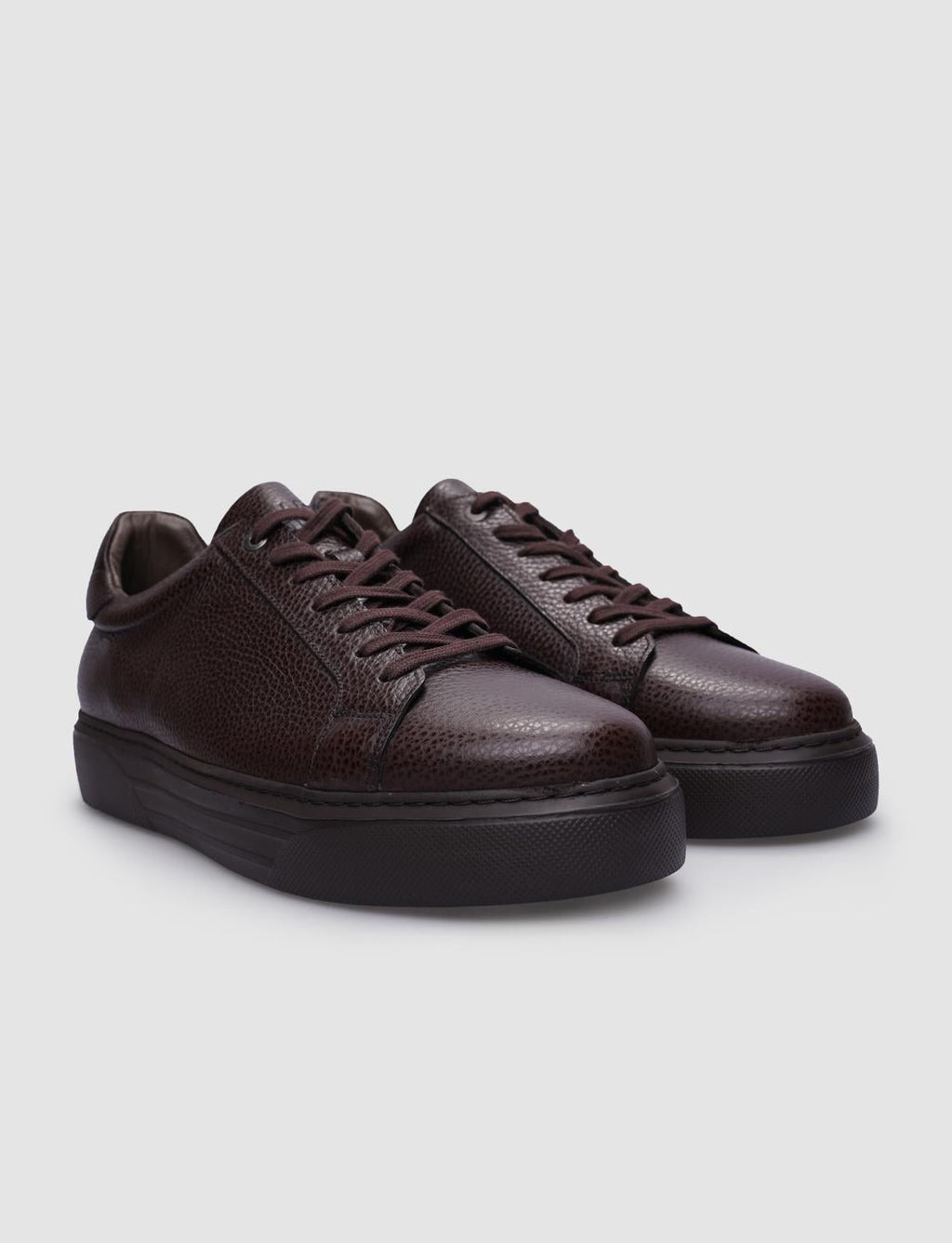 Genuine Leather Brown Lace-up Men's Sneaker