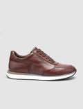 100% Genuine Leather Brown Lace-up Men's Athletic Shoes