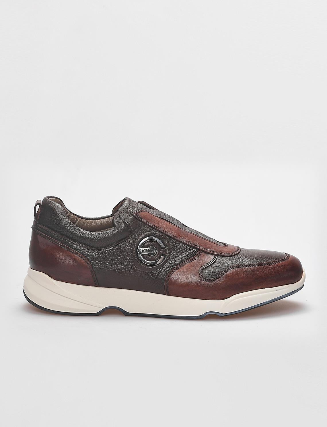 Genuine Leather Light Brown Men's Athletic Shoes