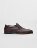 Genuine Leather Brown Laser Detail Men's Casual Shoes