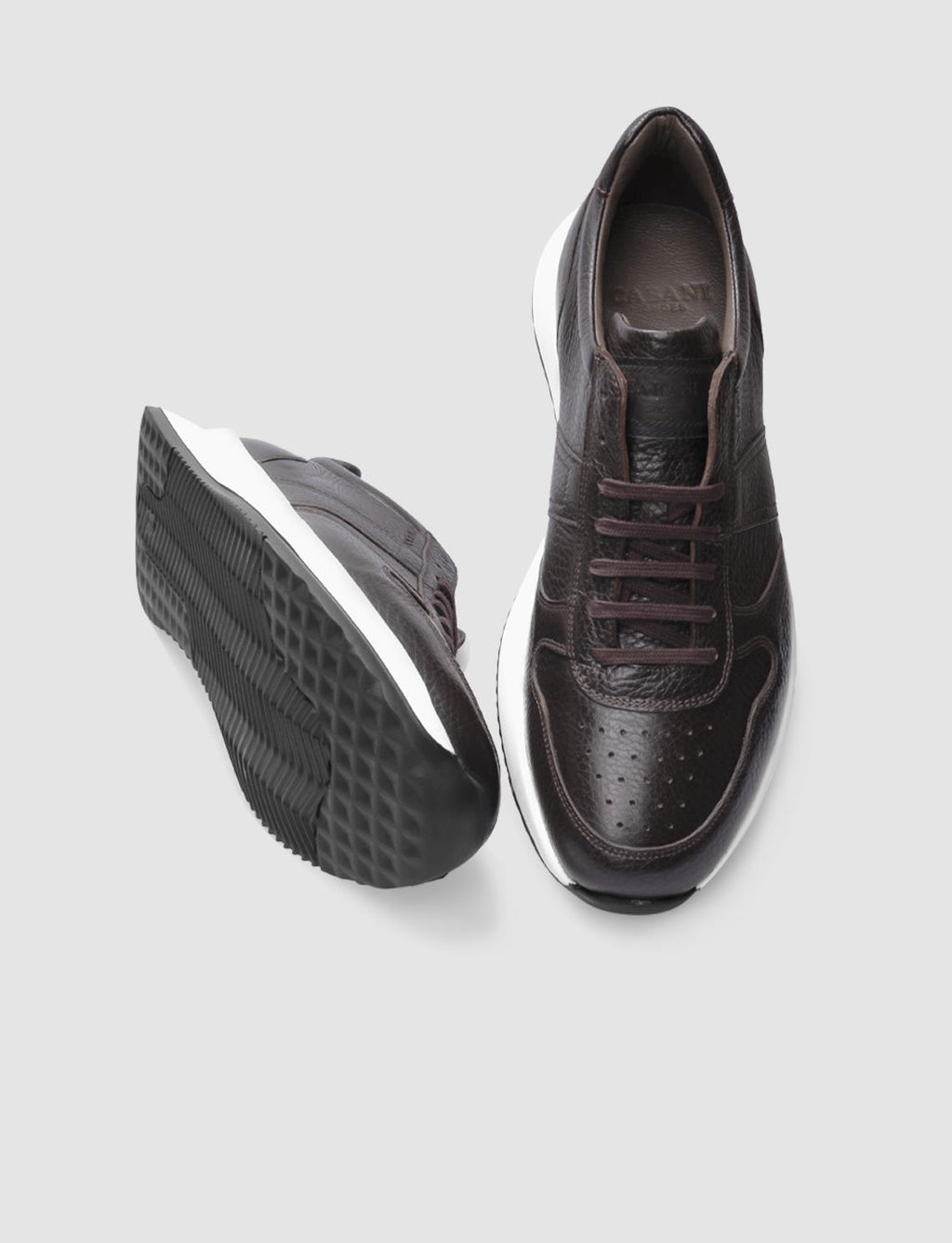 Genuine Leather Brown Lace-up Men's Athletic Shoes