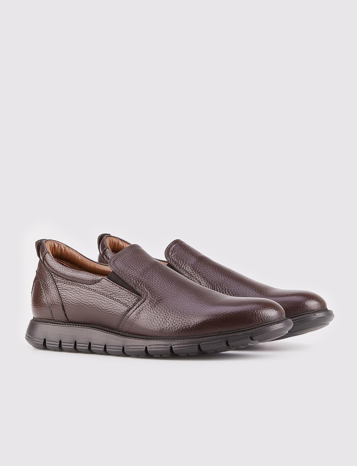Genuine Leather Brown Men's Casual Shoes