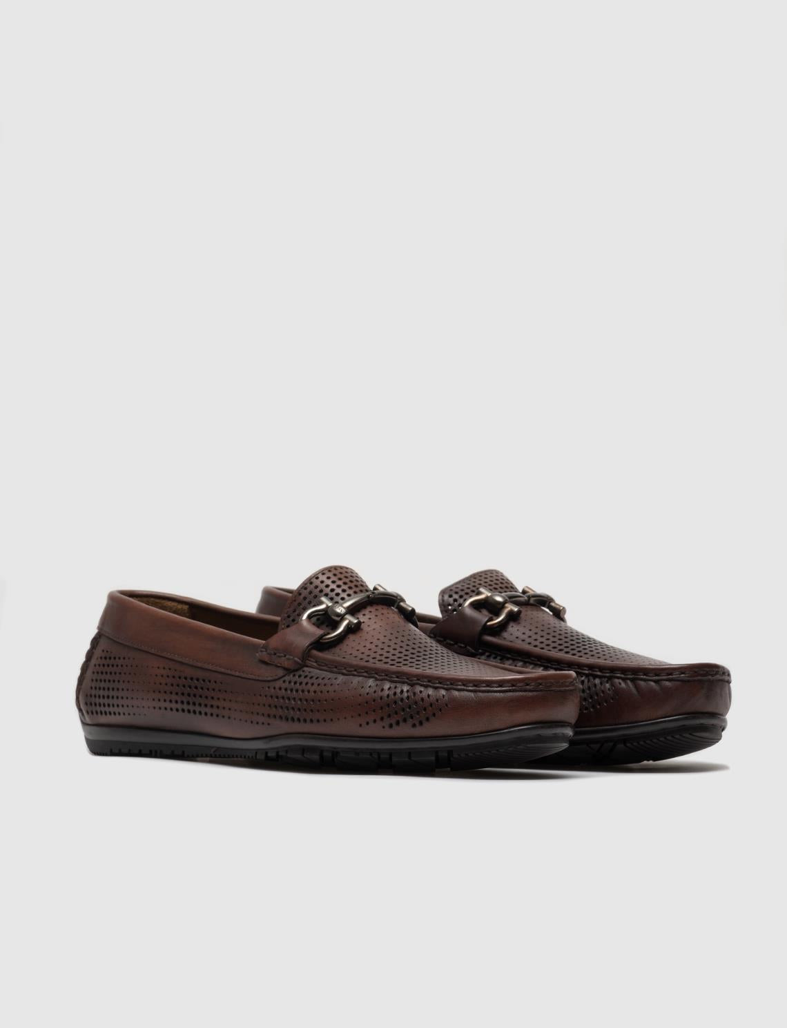 100% Genuine Leather Brown Men's Loafer