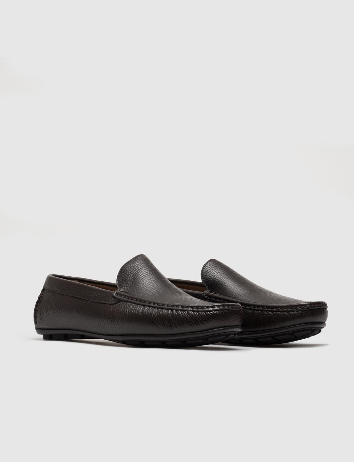 Genuine Leather Dark Brown Men's Loafer
