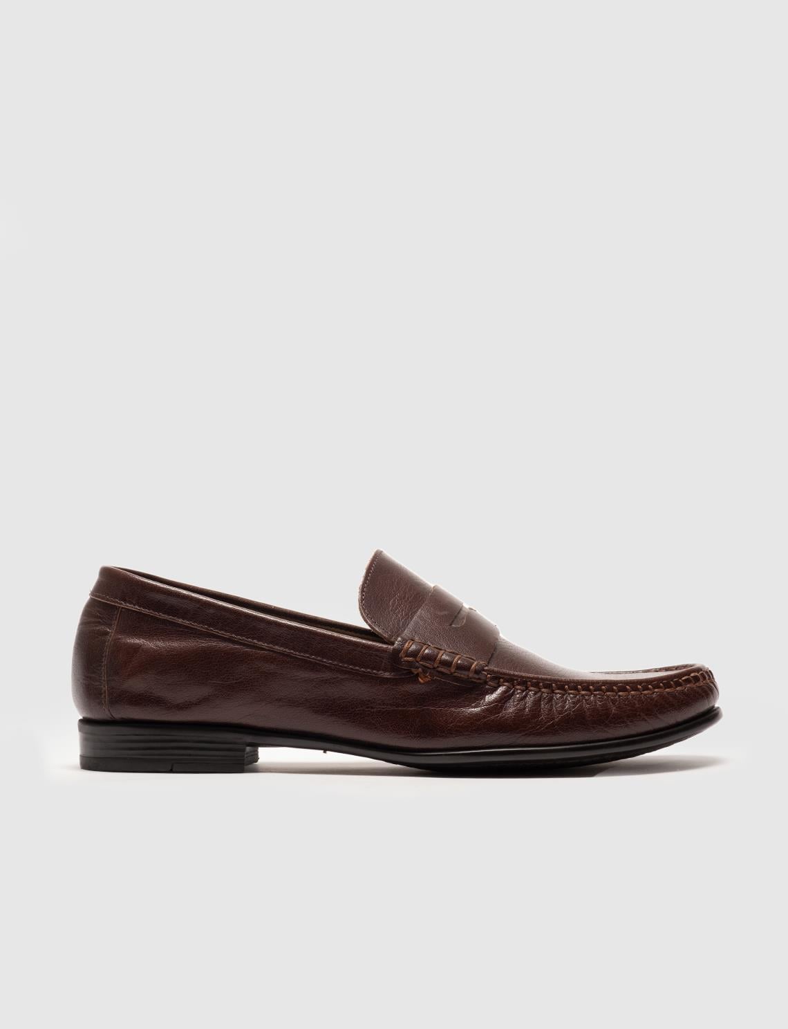 Genuine Leather Brown Classic Men's Loafer Shoes