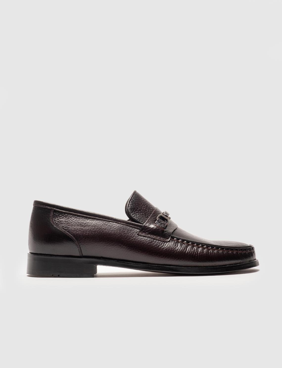 Genuine Leather Brown Buckle Men's Classic Shoes