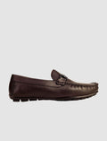 Genuine Leather Brown Buckle Men's Loafer
