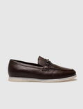 Genuine Leather Brown Buckle Men's Loafer