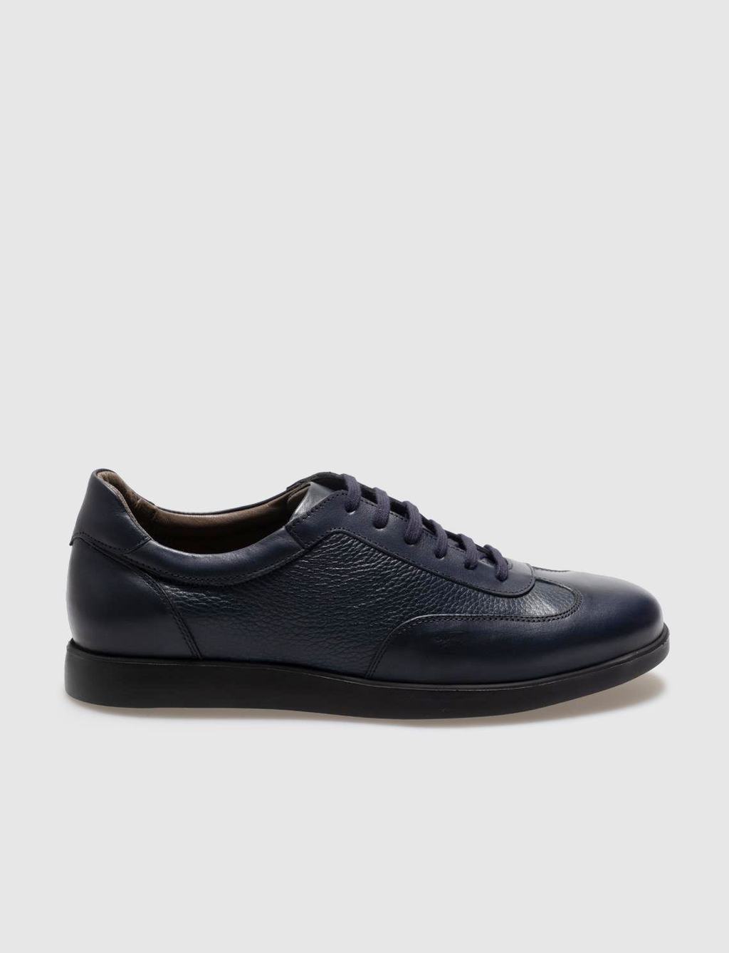 Genuine Leather Navy Blue Lace-up Men's Casual Shoes
